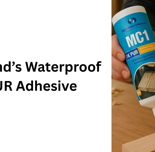 Superbond's 1K PUR Adhesive being applied, waterproof, durable adhesive.
