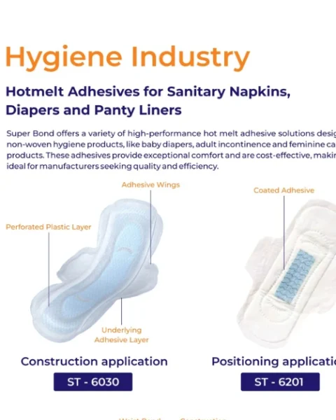 HMPSA is used in hygiene products like baby diapers, sanitary napkins, incontinence sheets, medical tapes, etc.