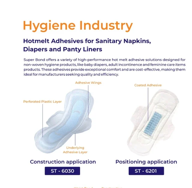 HMPSA is used in hygiene products like baby diapers, sanitary napkins, incontinence sheets, medical tapes, etc.