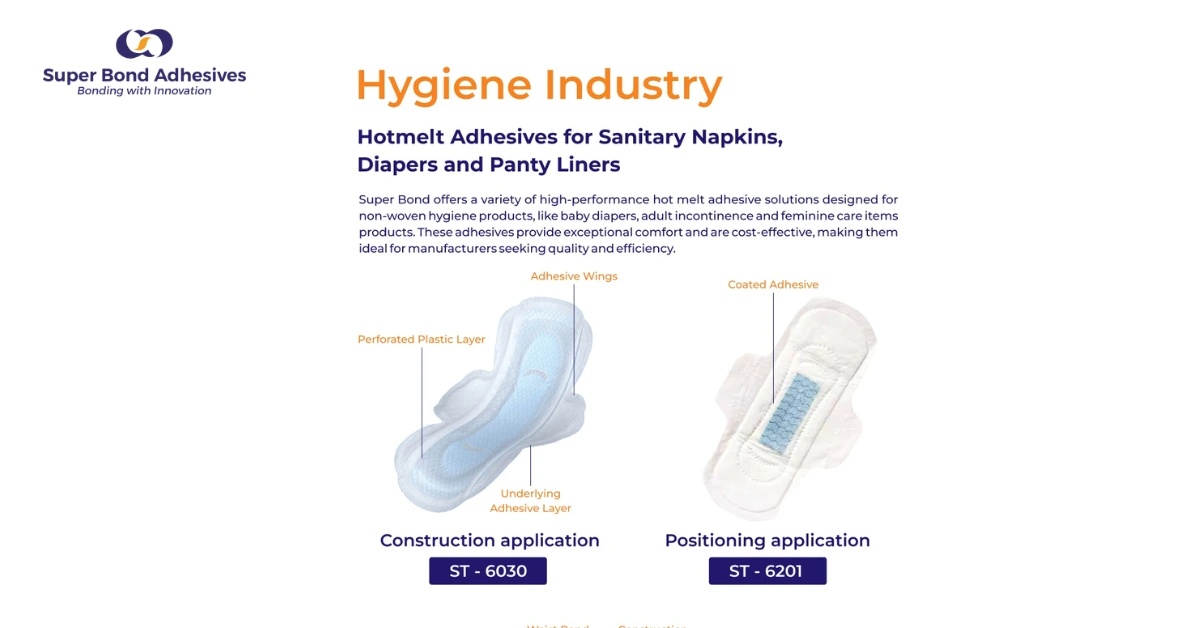 HMPSA is used in hygiene products like baby diapers, sanitary napkins, incontinence sheets, medical tapes, etc.