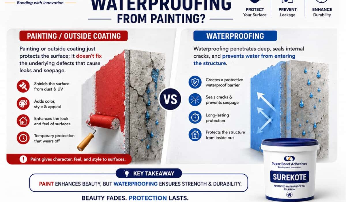 painting and waterproofing adhesive
