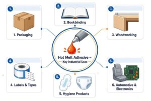 hot melt adhesive in packaging, bookbinding, woodworking, labels, hygiene products and automotive sectors